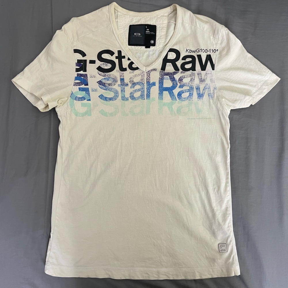 G-Star Men's White Graphic T-Shirt